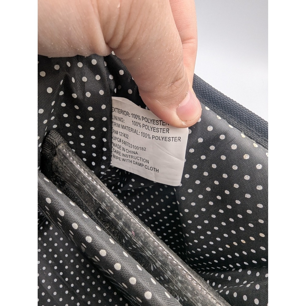 Craft Organizer Storage Hobby Tote Black Polka Dot Multi-Pocket Large - Picture 5 of 14